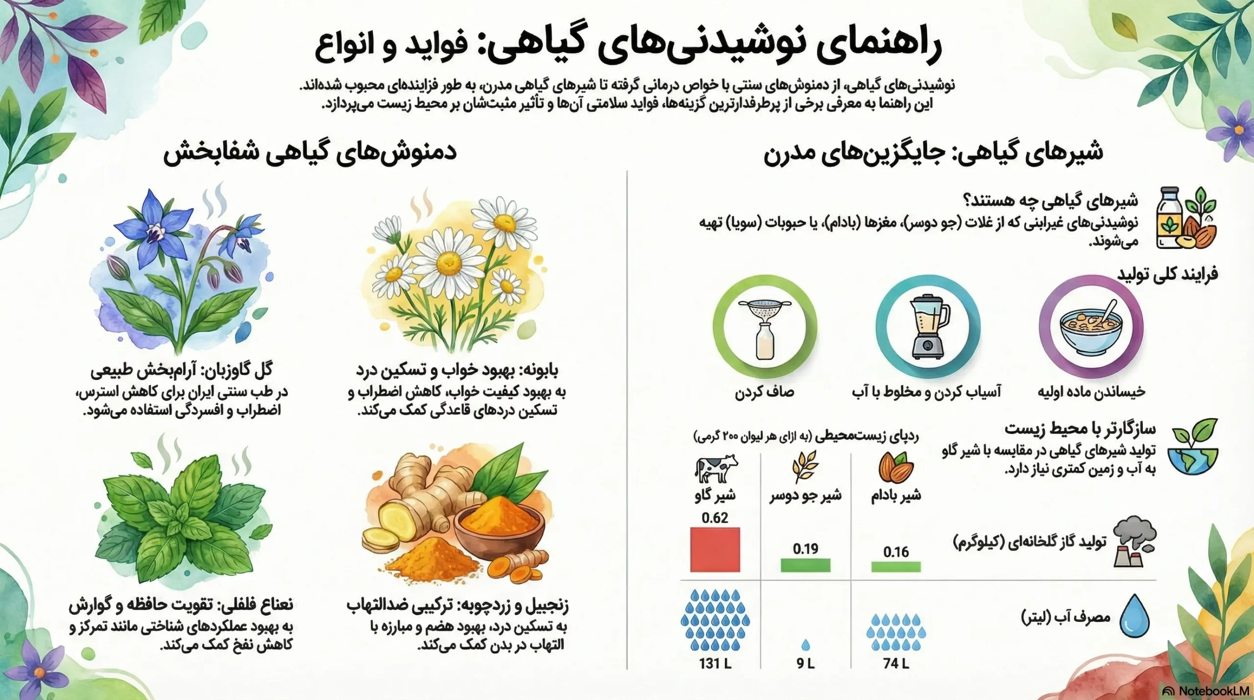 راهنمای نوشیدنی های گیاهی