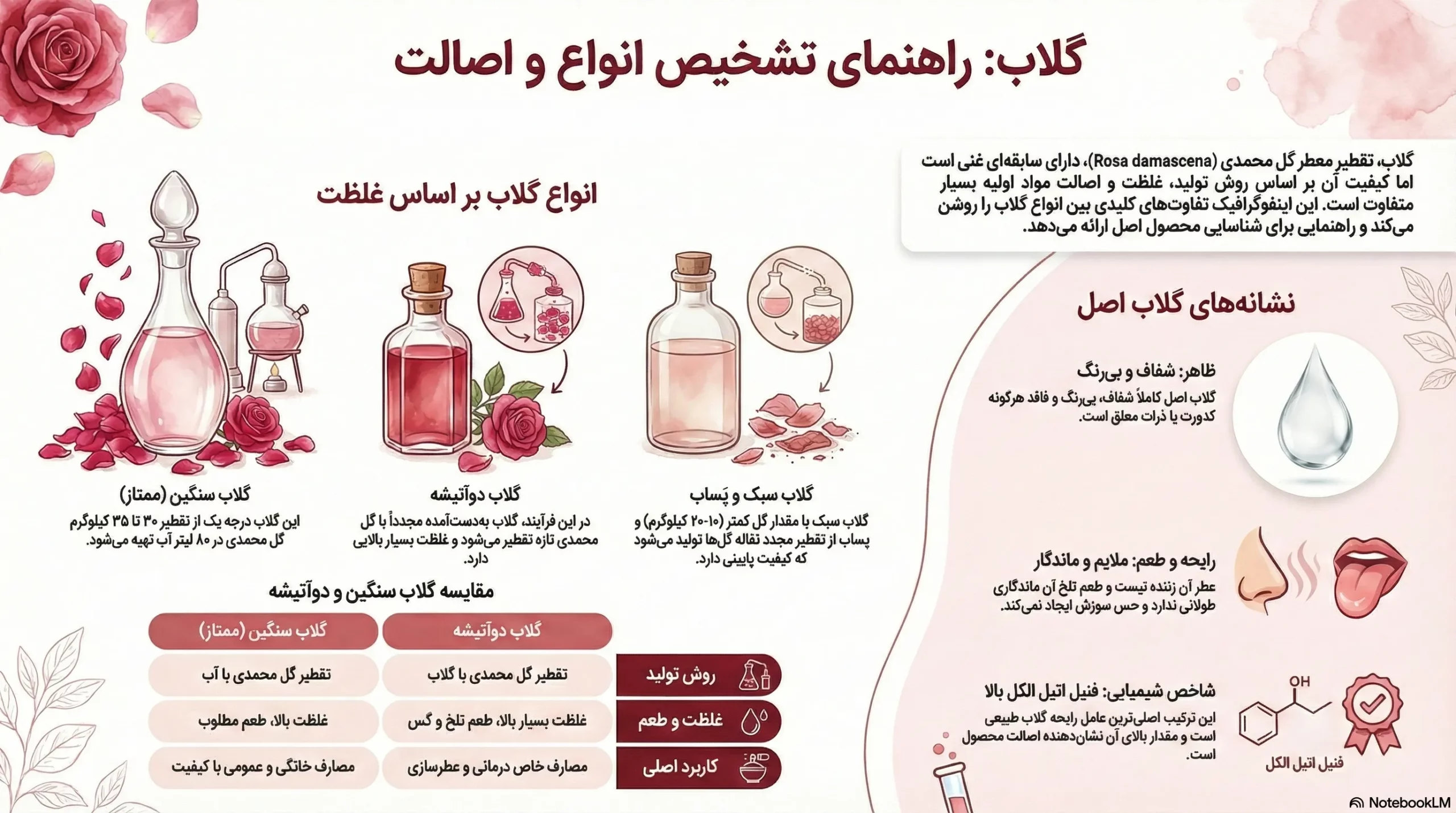 راهنمای تشخیص انواع گلاب